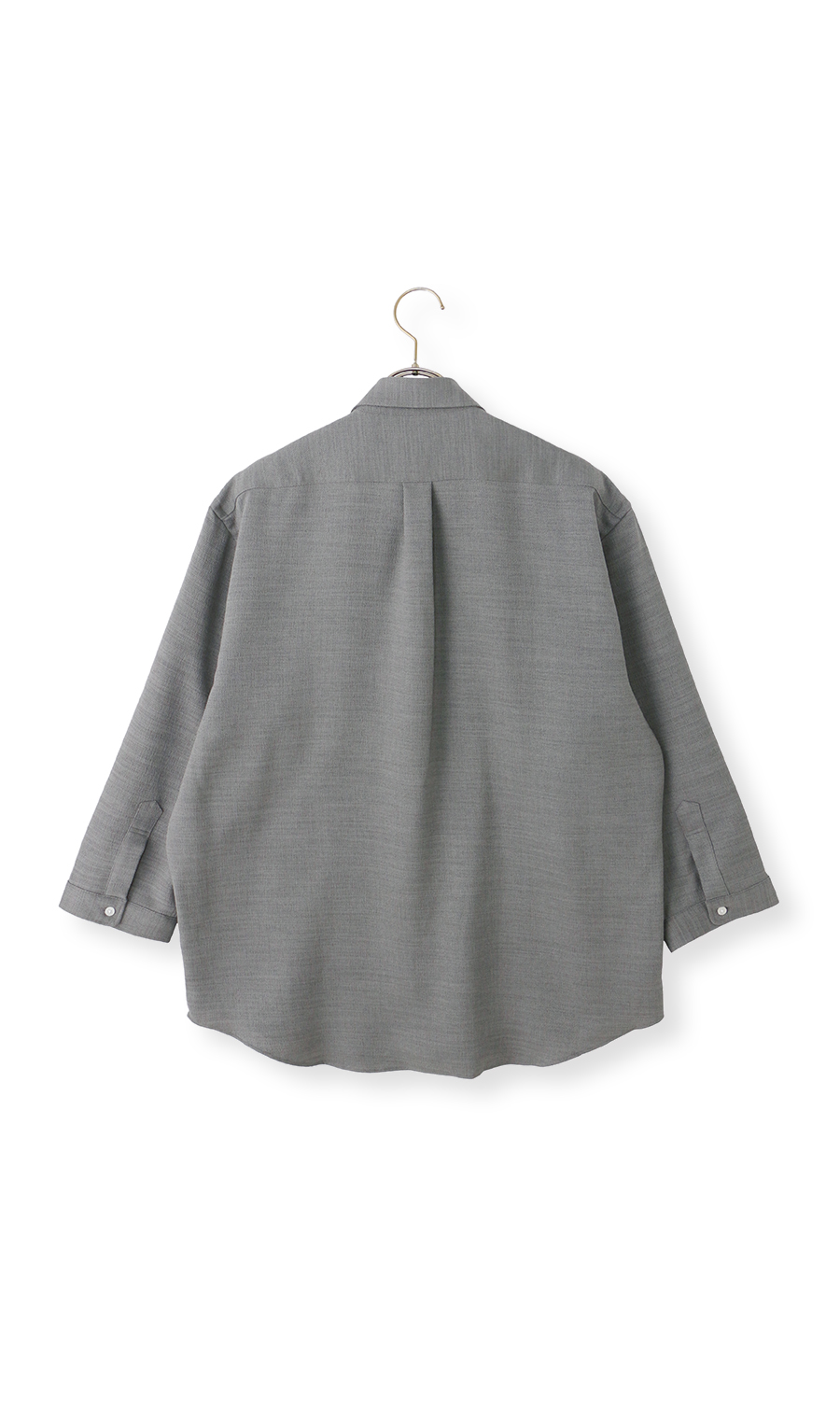 リネンライクボタンダウンシャツ【涼】【7分袖】【Reflax】 グレー S
