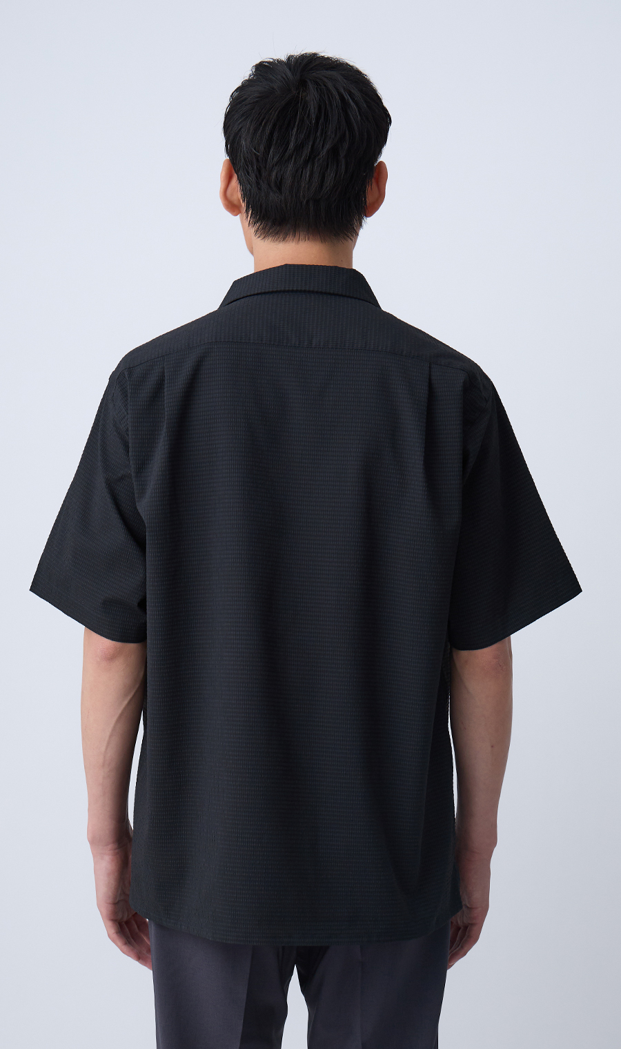 オープンカラーシャツ【涼】【半袖】【Dot Air】 ブラック M