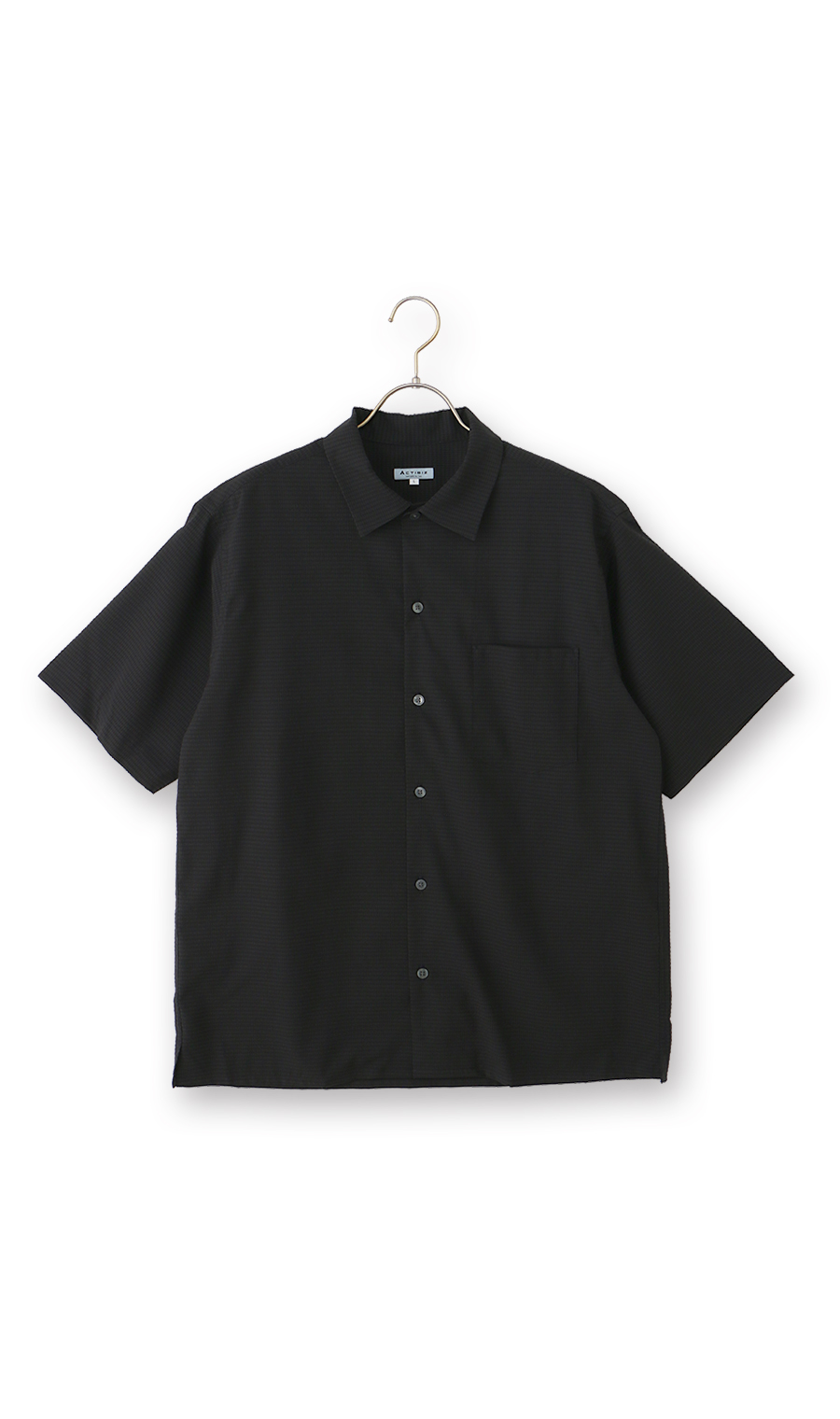 オープンカラーシャツ【涼】【半袖】【Dot Air】 ブラック M