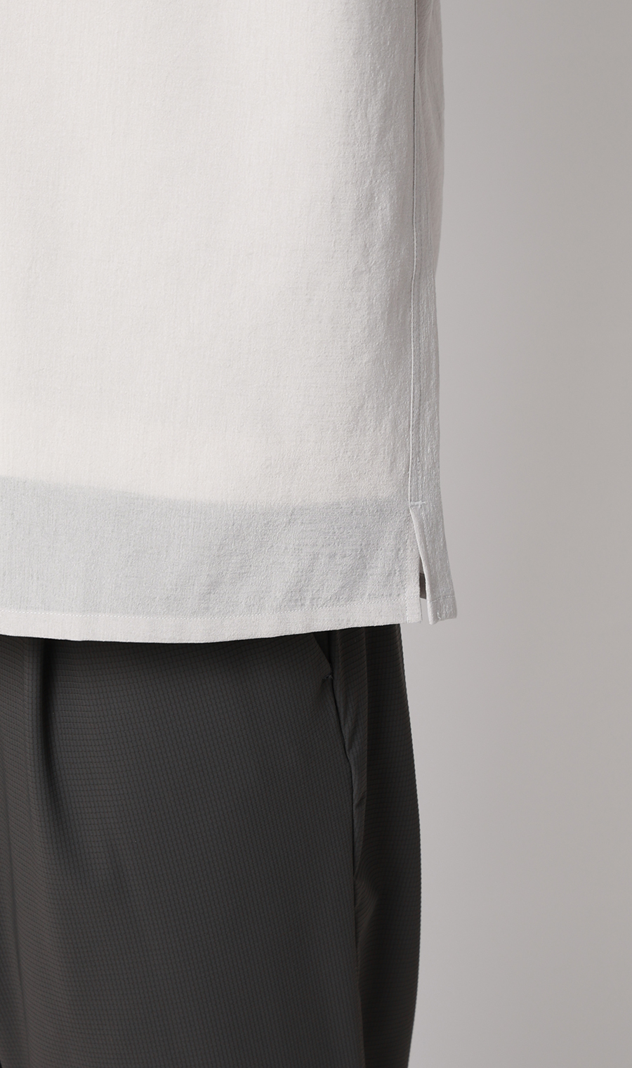 オープンカラーエアリーシャツ【半袖】【Reflax】 ライトグレー S