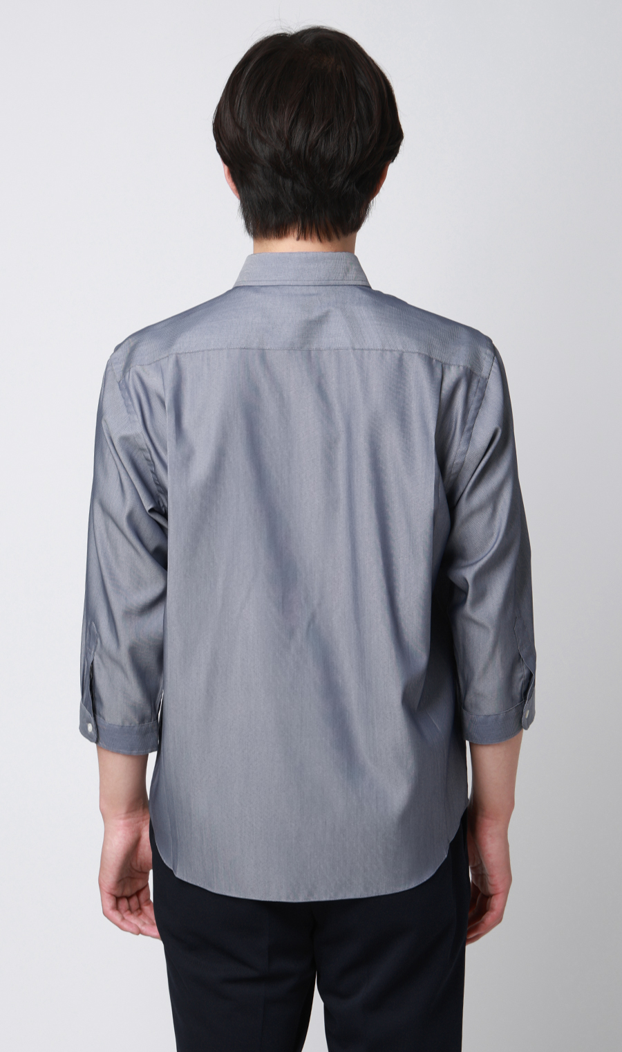 リヨセル混ボタンダウンシャツ【涼】【7分袖】【EASY CARE】 ネイビー M