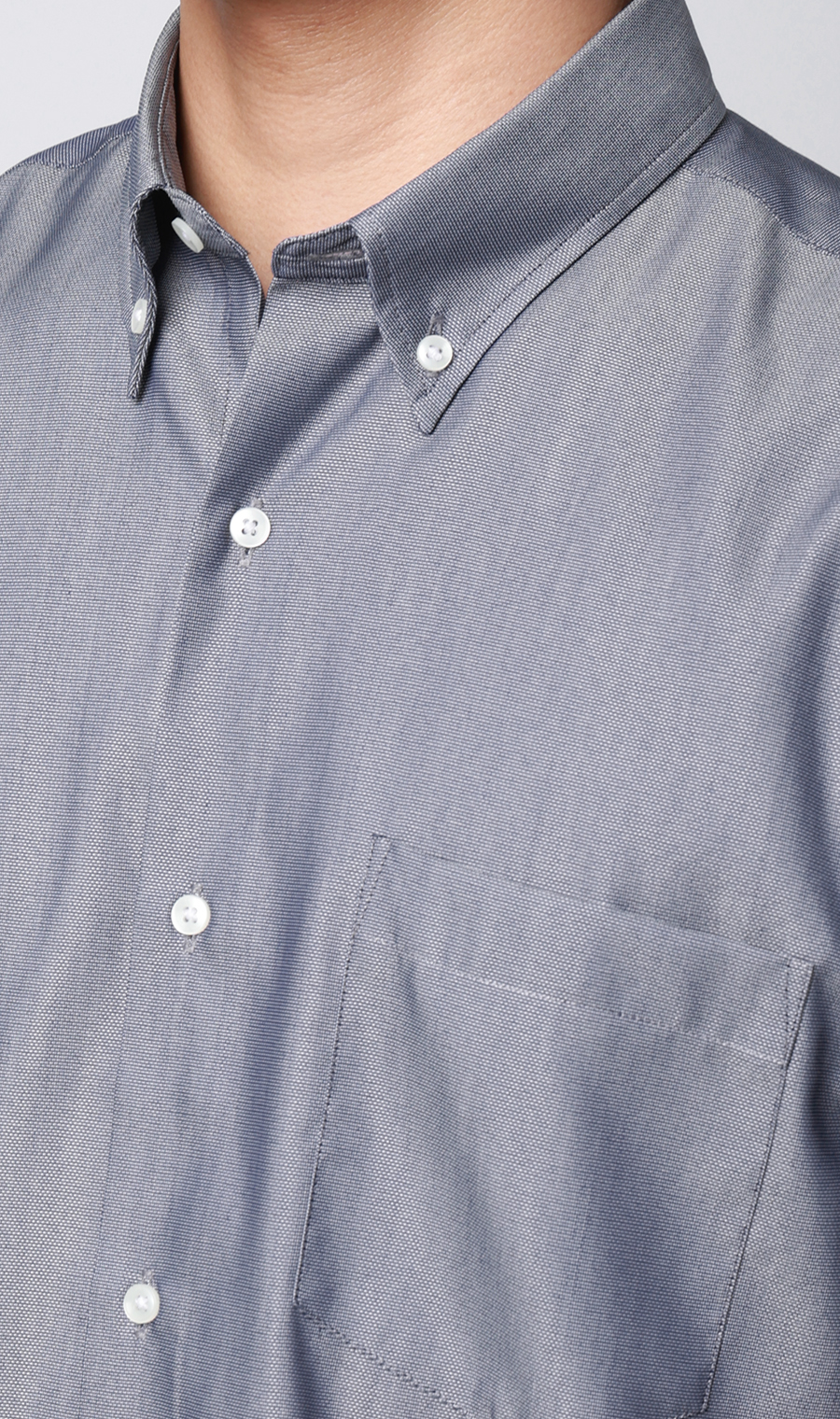 リヨセル混ボタンダウンシャツ【涼】【7分袖】【EASY CARE】 ネイビー M