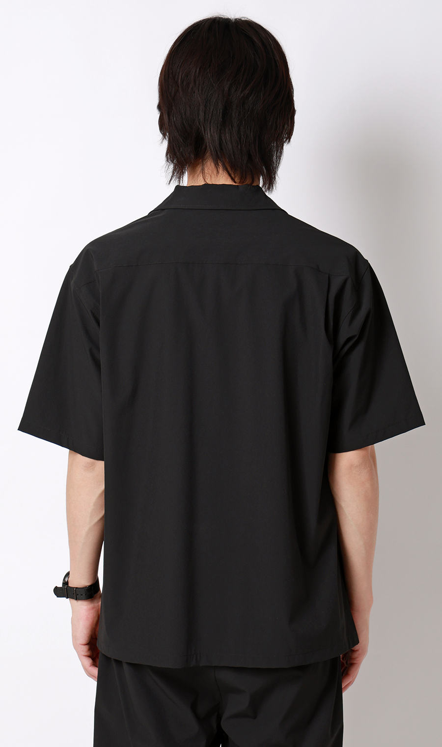 半袖オーバーシャツ【マルチウェイ】【セットアップ着用可】 ブラック S