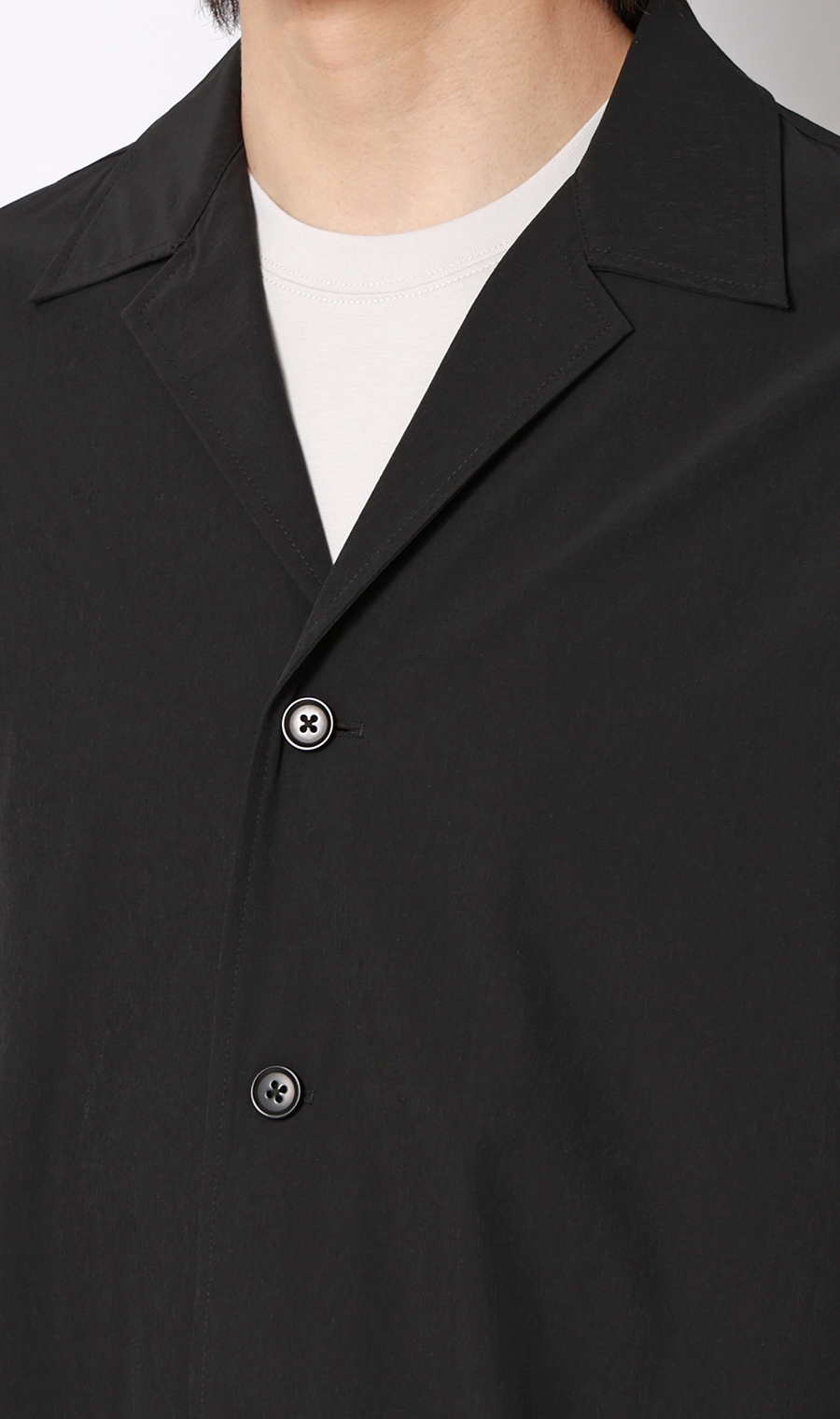 半袖オーバーシャツ【マルチウェイ】【セットアップ着用可】 ブラック S