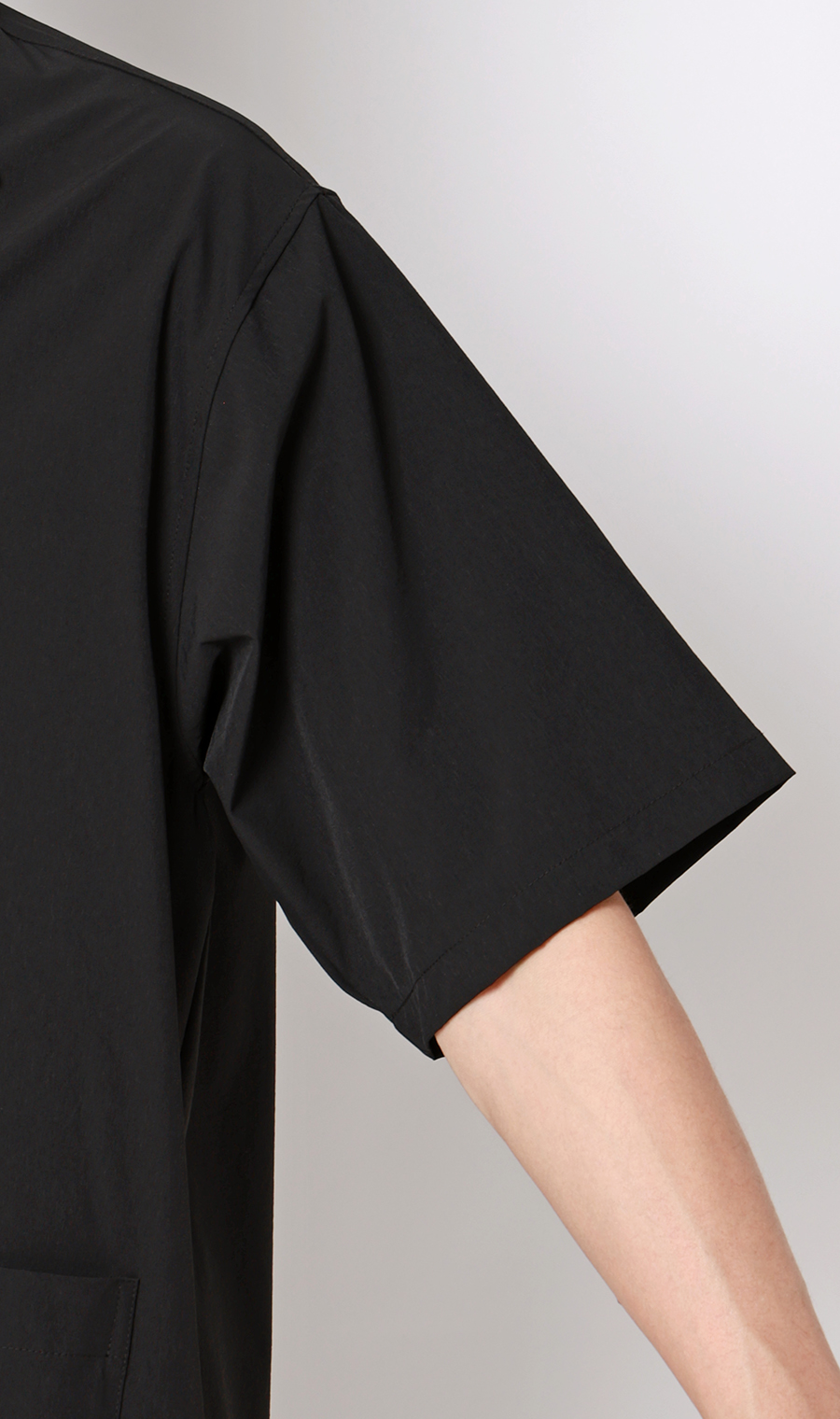 半袖オーバーシャツ【マルチウェイ】【セットアップ着用可】 ブラック S