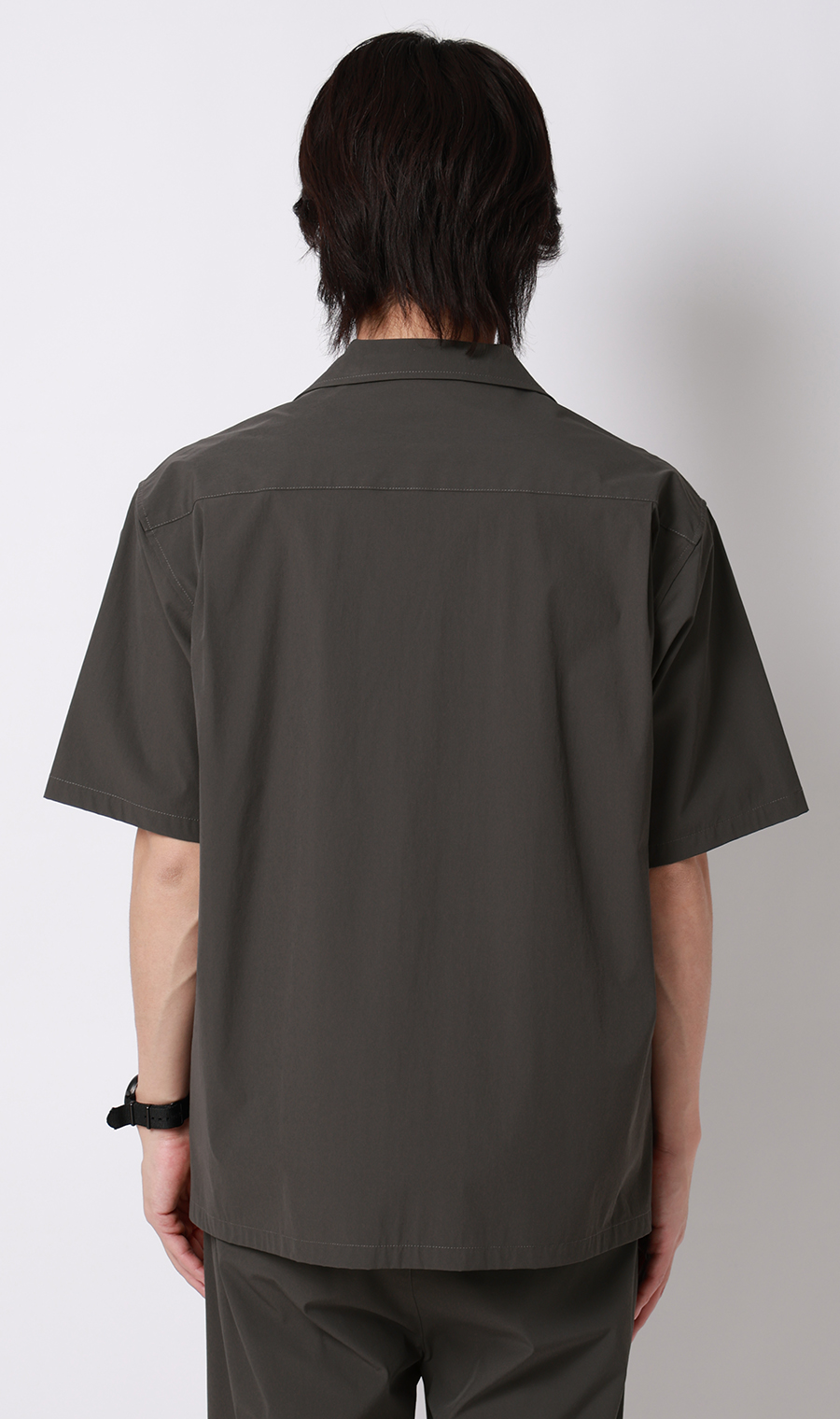 半袖オーバーシャツ【マルチウェイ】【セットアップ着用可】 チャコール S