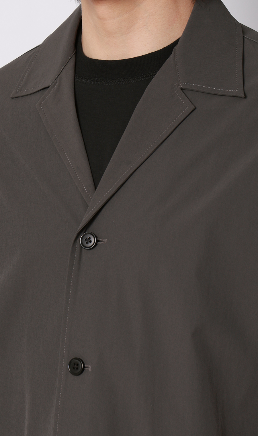 半袖オーバーシャツ【マルチウェイ】【セットアップ着用可】 チャコール S