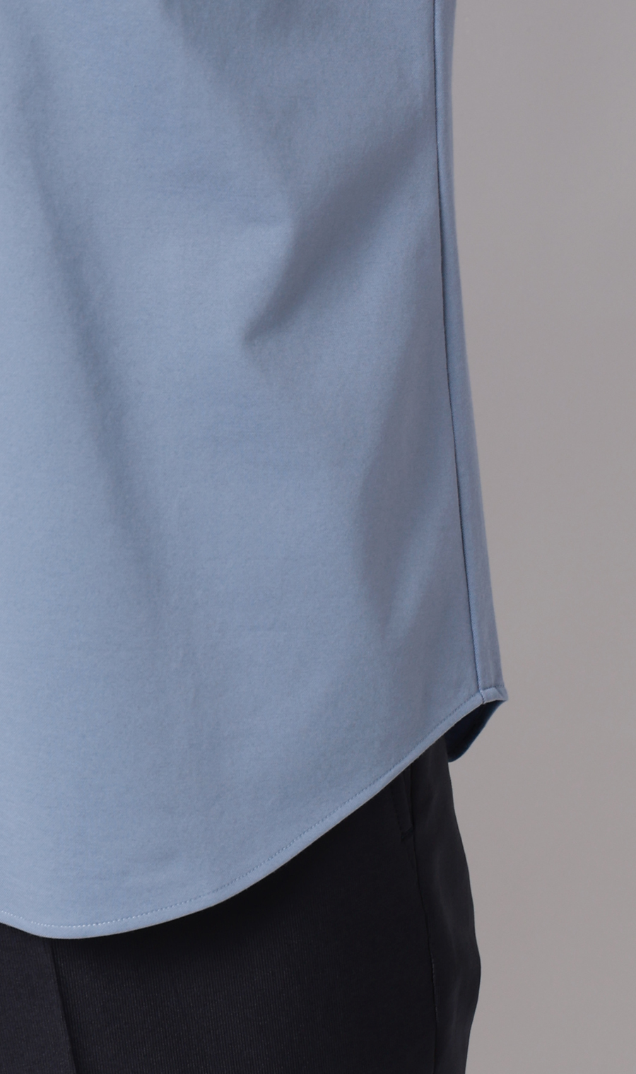 ワイドカラーニットシャツ【半袖】【ALTIMA premium】 ブルー M