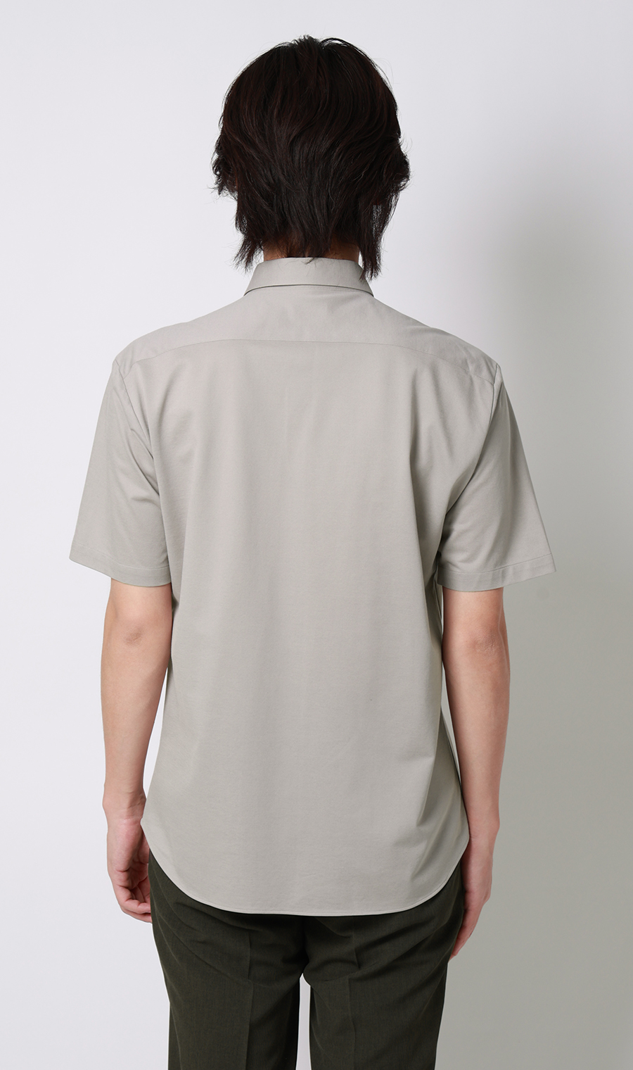 ワイドカラーニットシャツ【半袖】【ALTIMA premium】 ベージュ M