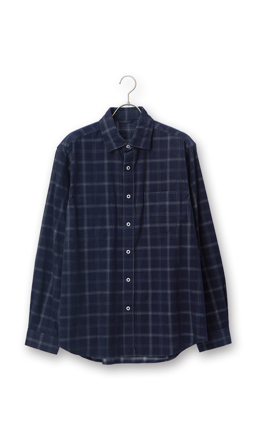 コーデュロイリバーシブルシャツ【長袖】 ネイビー M