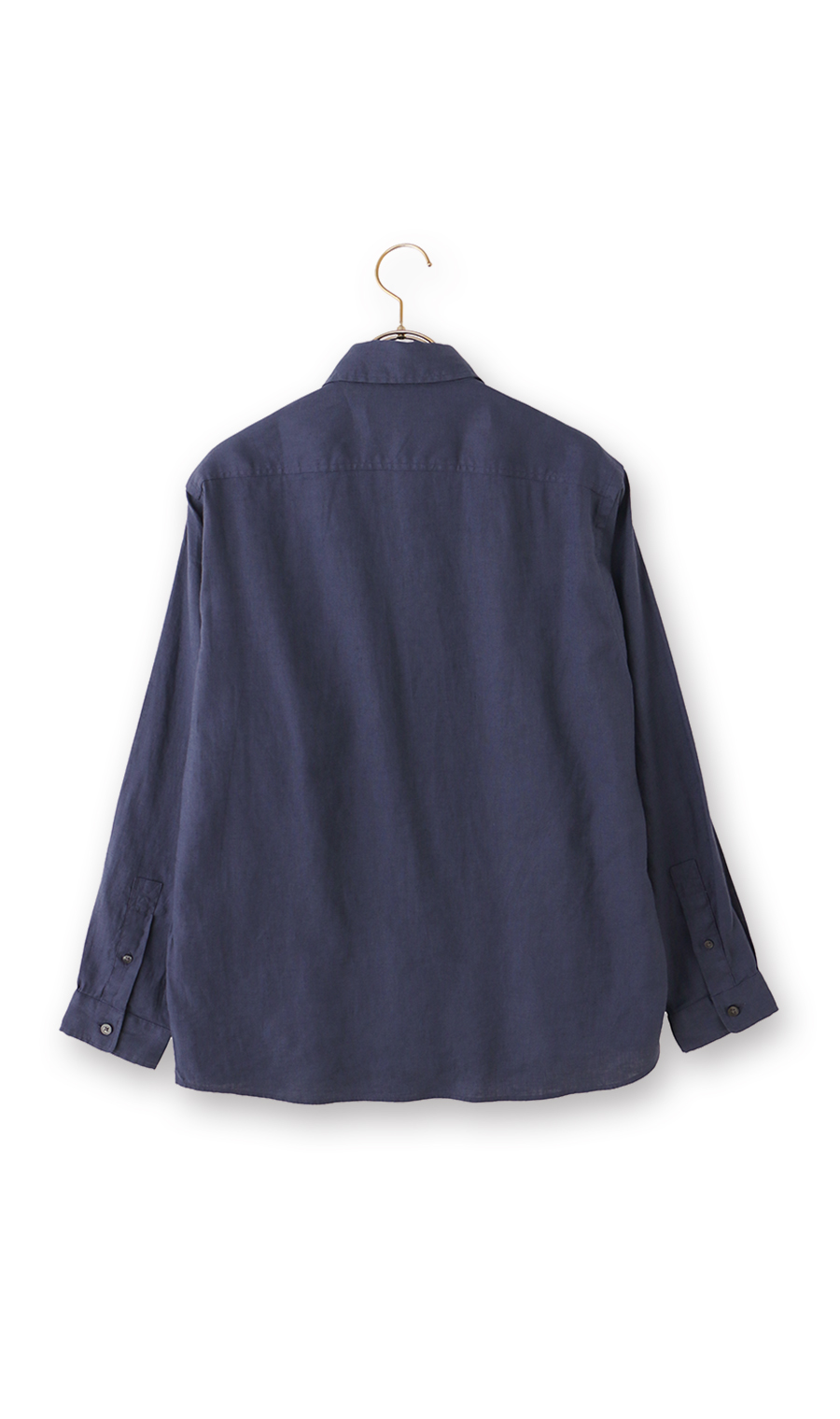 リネンシャツ【長袖】 ネイビー M