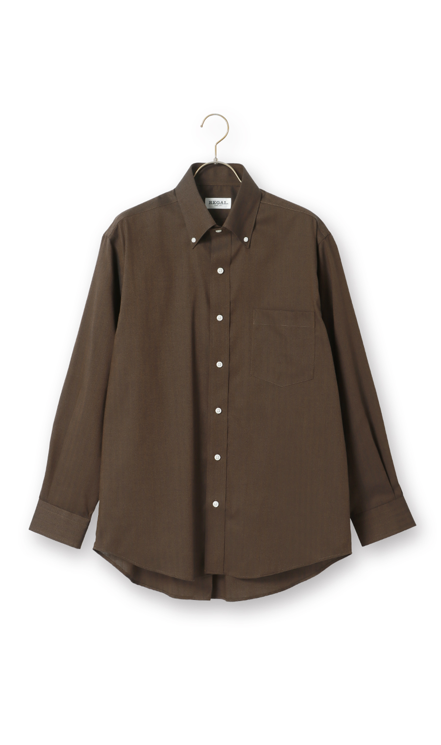 ボタンダウンカジュアルシャツ【EASY CARE】 ブラウン M