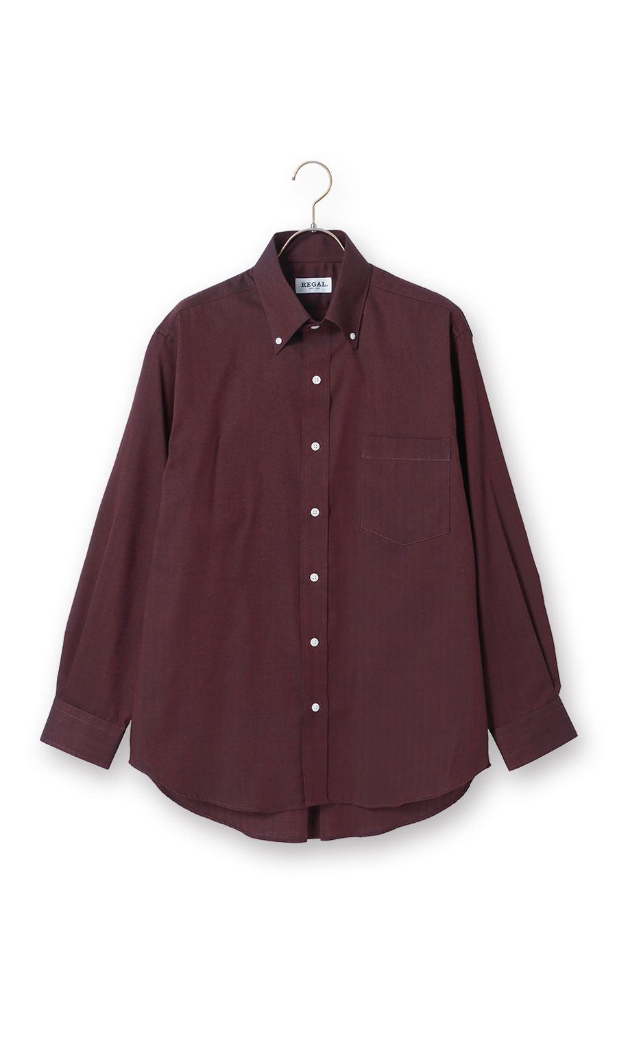 ボタンダウンカジュアルシャツ【EASY CARE】 ワイン M