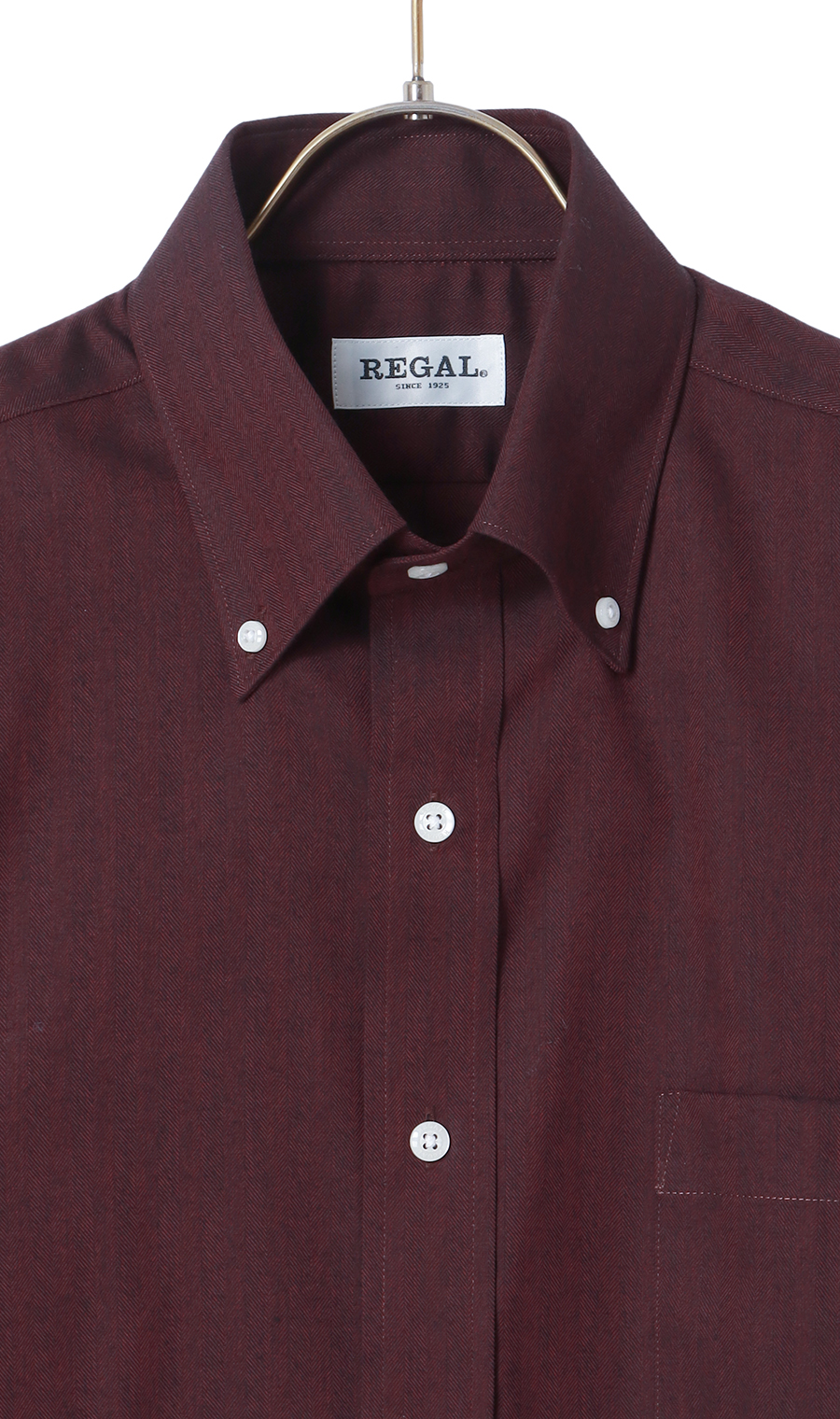 ボタンダウンカジュアルシャツ【EASY CARE】 ワイン M