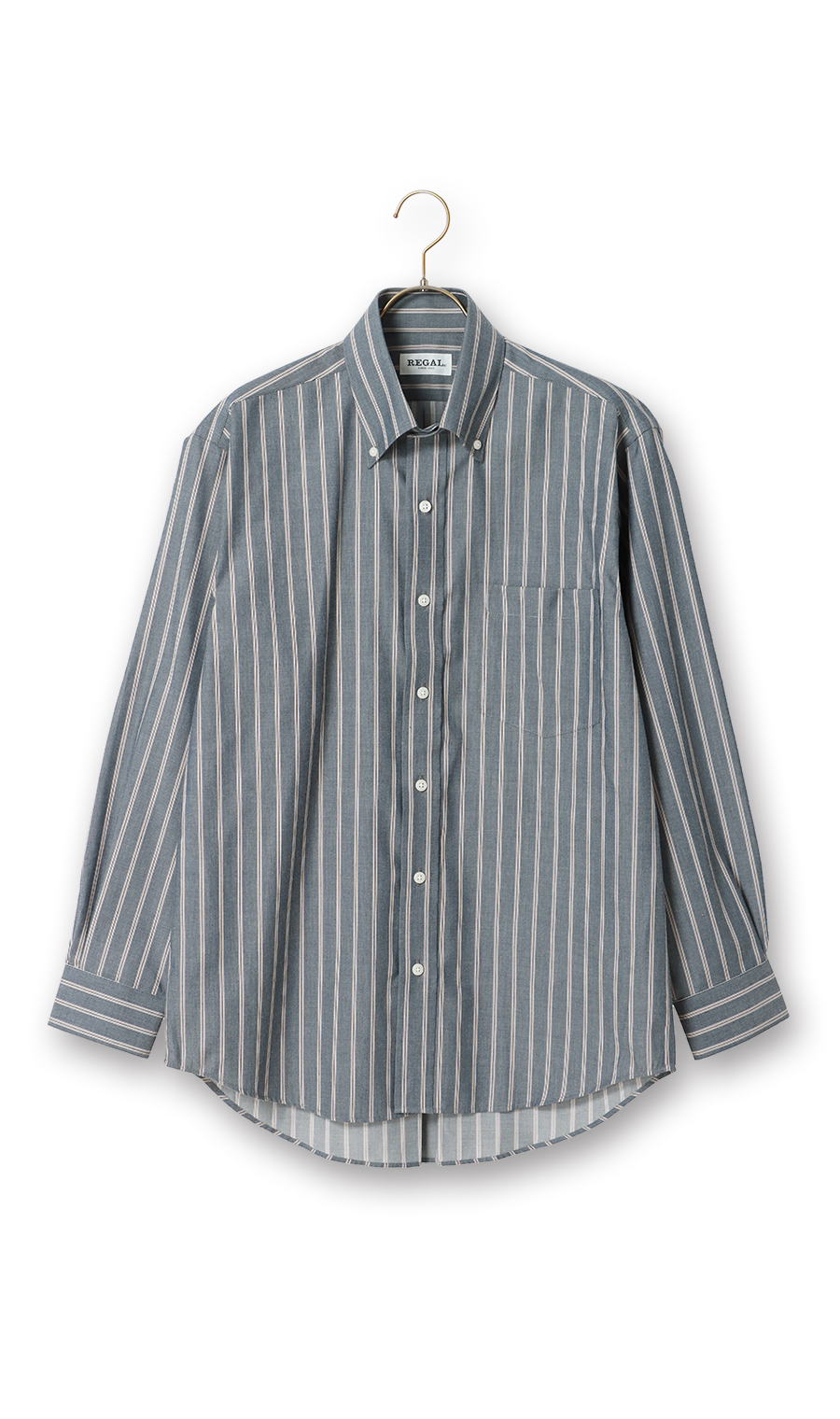 ボタンダウンカジュアルシャツ【EASY CARE】 ブルー M