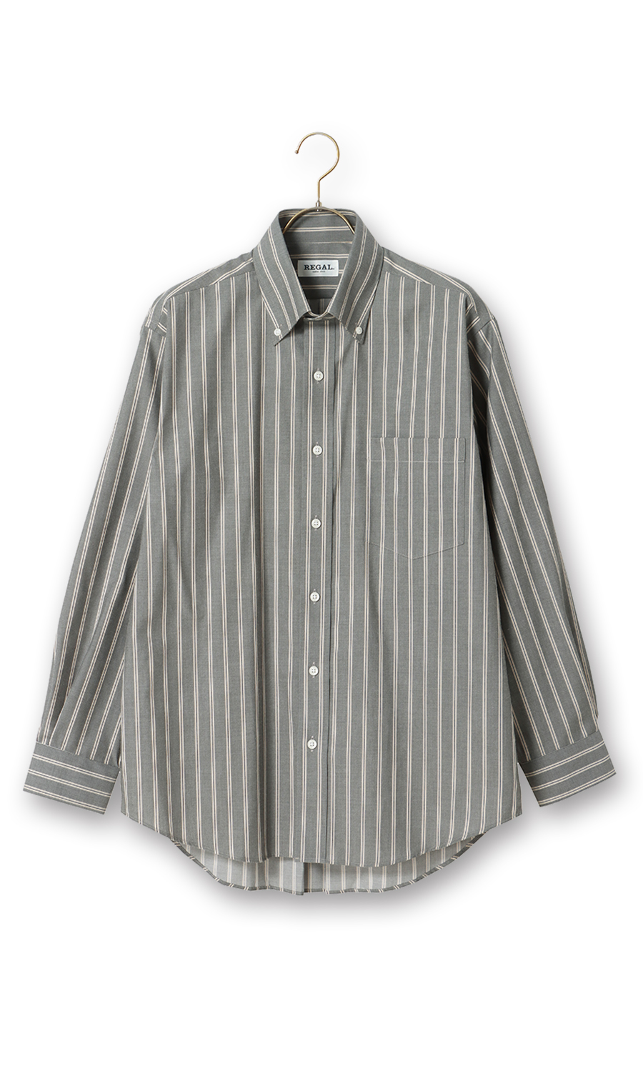 ボタンダウンカジュアルシャツ【EASY CARE】 グレー M