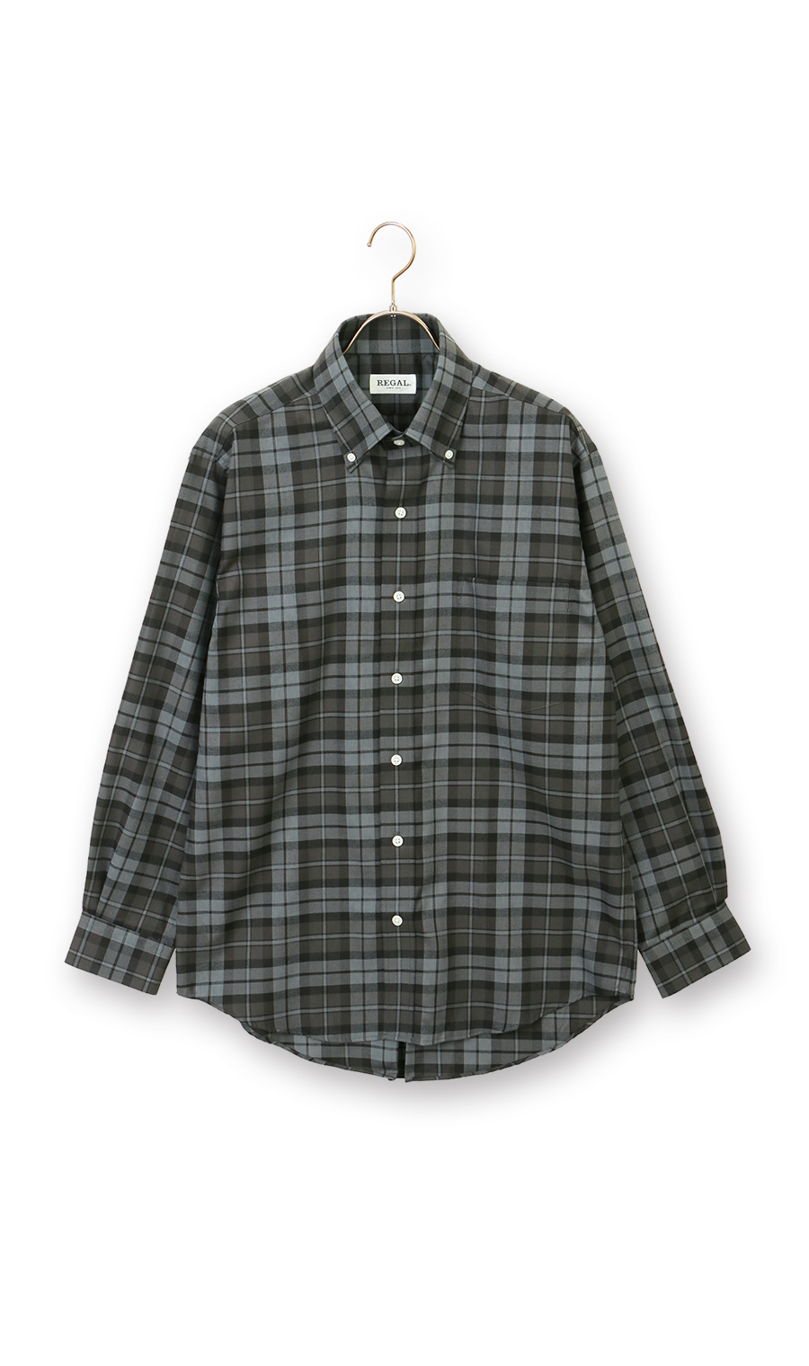 ボタンダウンカジュアルシャツ【EASY CARE】 グレー M