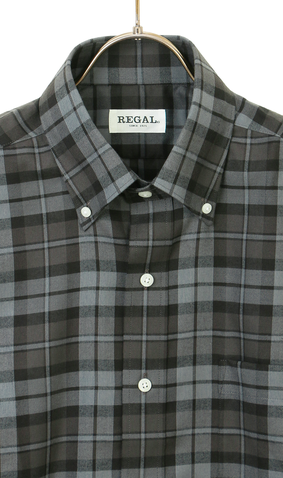 ボタンダウンカジュアルシャツ【EASY CARE】 グレー M