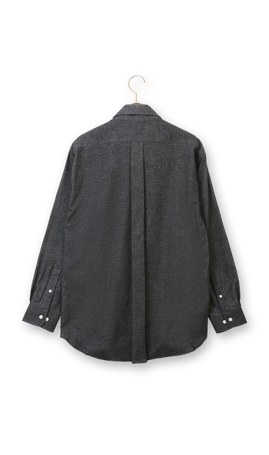 両面起毛ツイルボタンダウンカジュアルシャツ【EASY CARE】 ブラック M