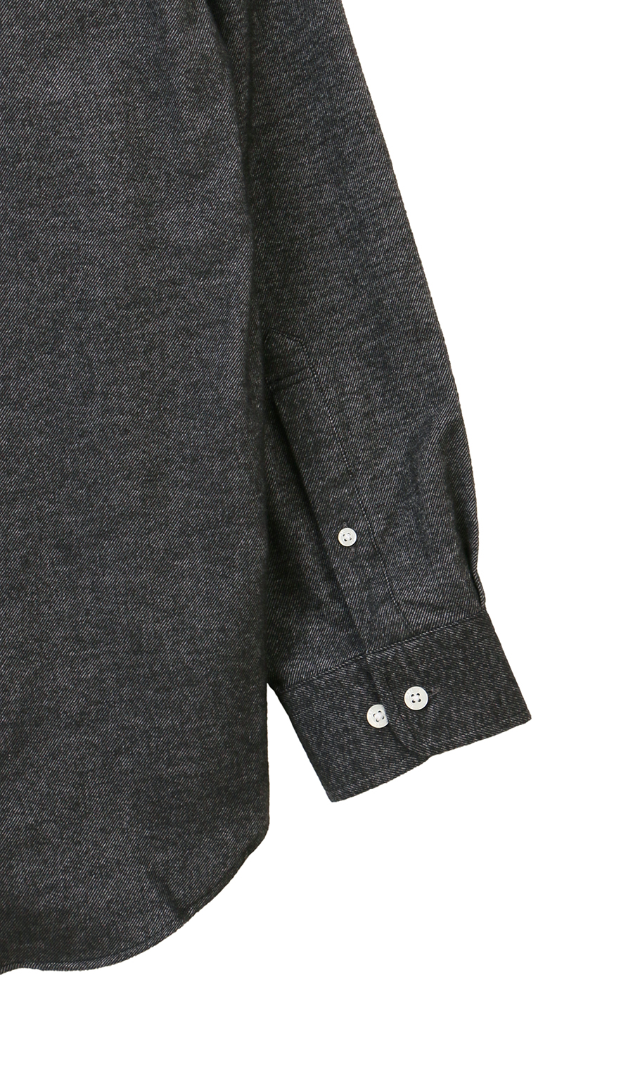 両面起毛ツイルボタンダウンカジュアルシャツ【EASY CARE】 ブラック M