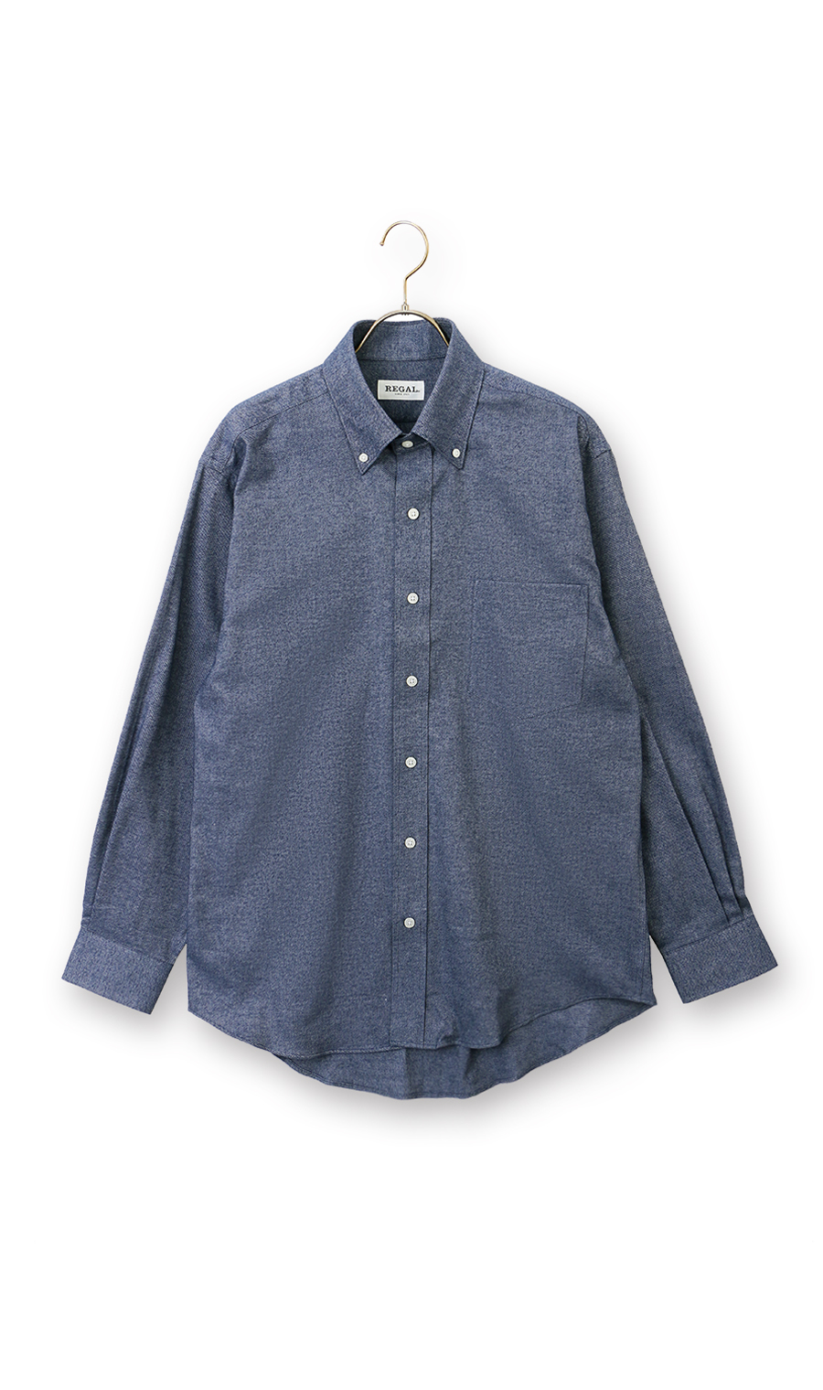 両面起毛ツイルボタンダウンカジュアルシャツ【EASY CARE】 ネイビー M