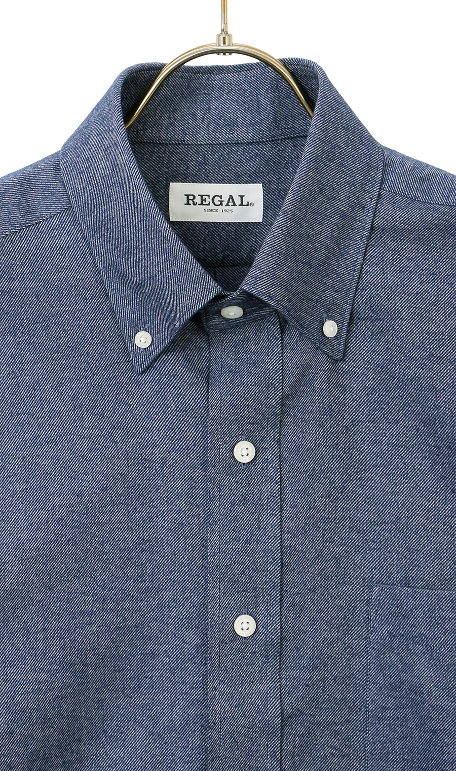 両面起毛ツイルボタンダウンカジュアルシャツ【EASY CARE】 ネイビー M