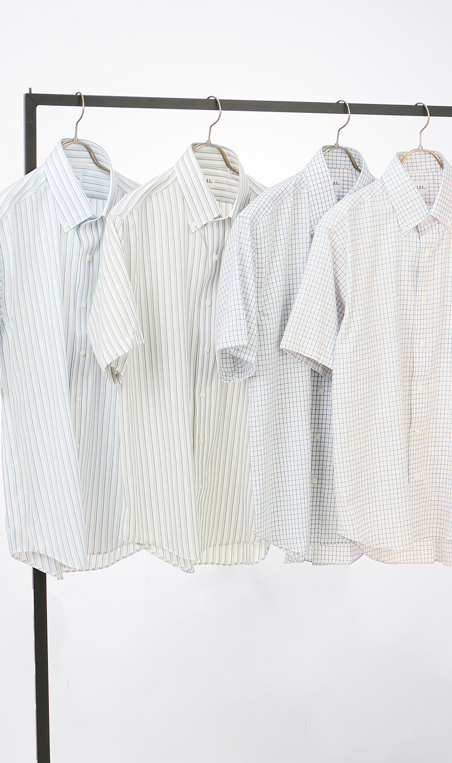 ボタンダウンストライプシャツ【SUPER EASY IRON】 ブルー M