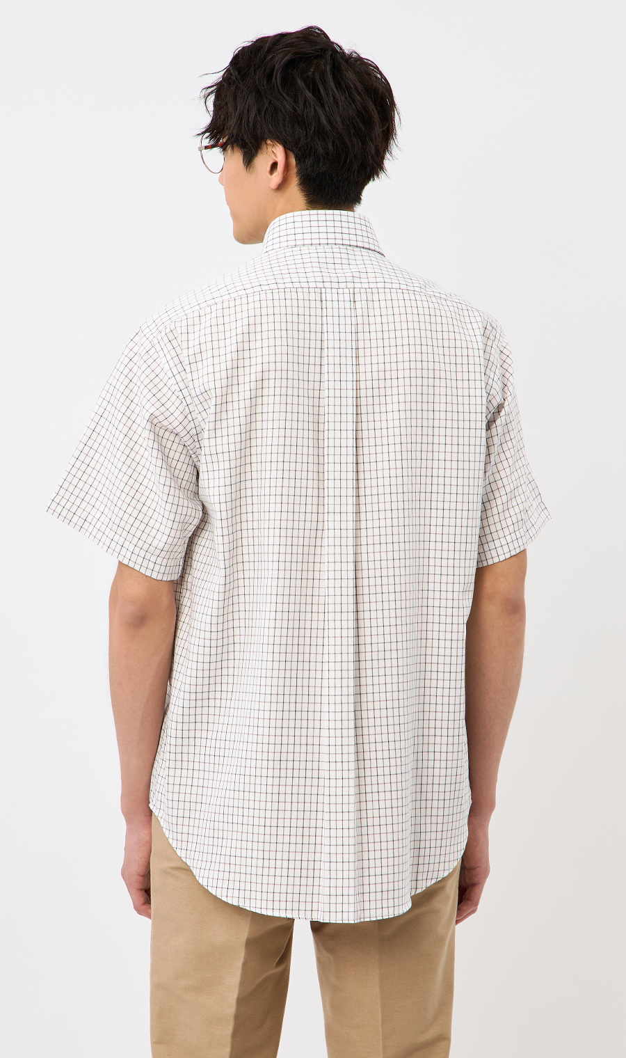 ボタンダウンチェックシャツ【SUPER EASY IRON】 ブラウン M