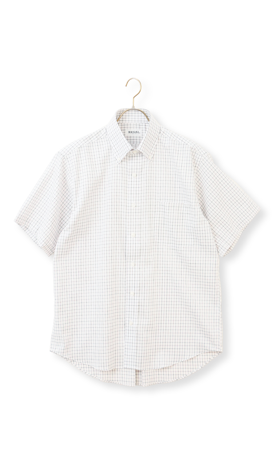 ボタンダウンチェックシャツ【SUPER EASY IRON】 ブラウン M