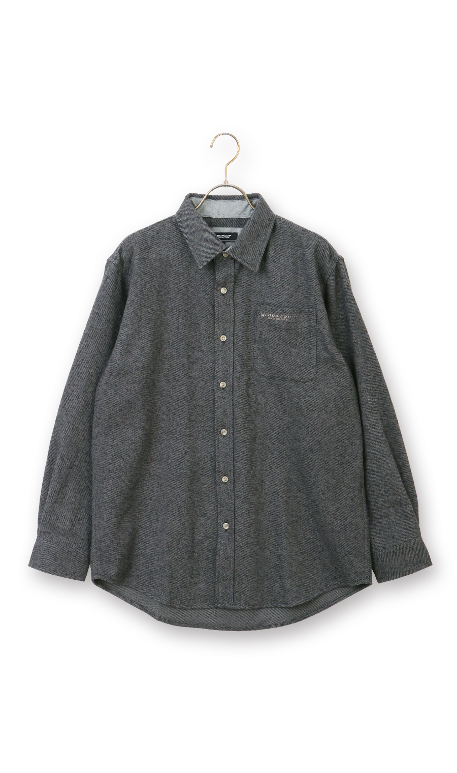 起毛ツイルレギュラーカラーシャツ チャコール M