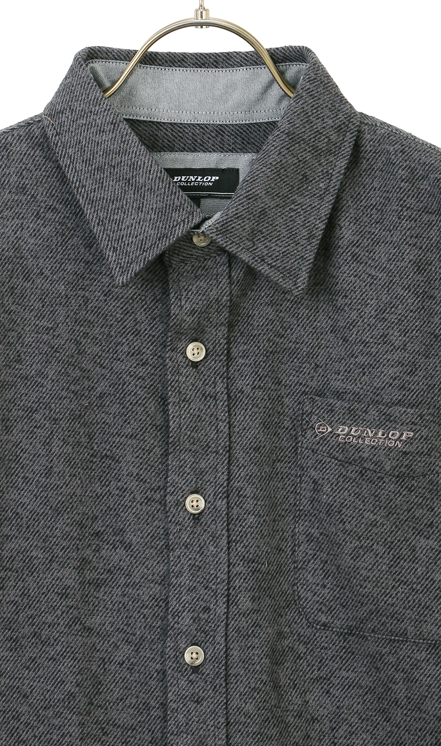 起毛ツイルレギュラーカラーシャツ チャコール M