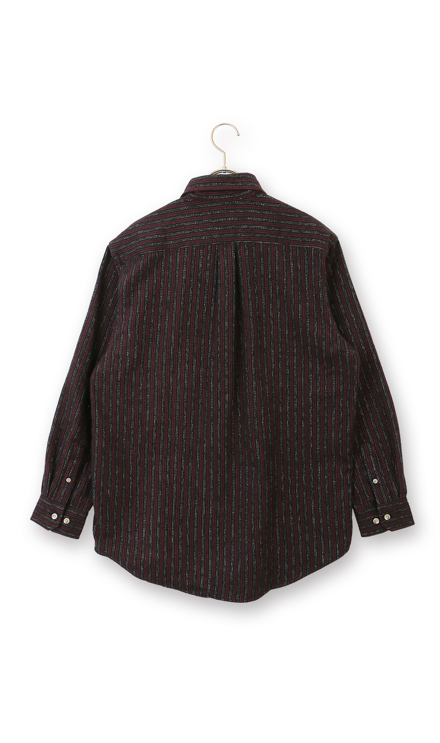 起毛ツイルレギュラーカラーシャツ ワイン M