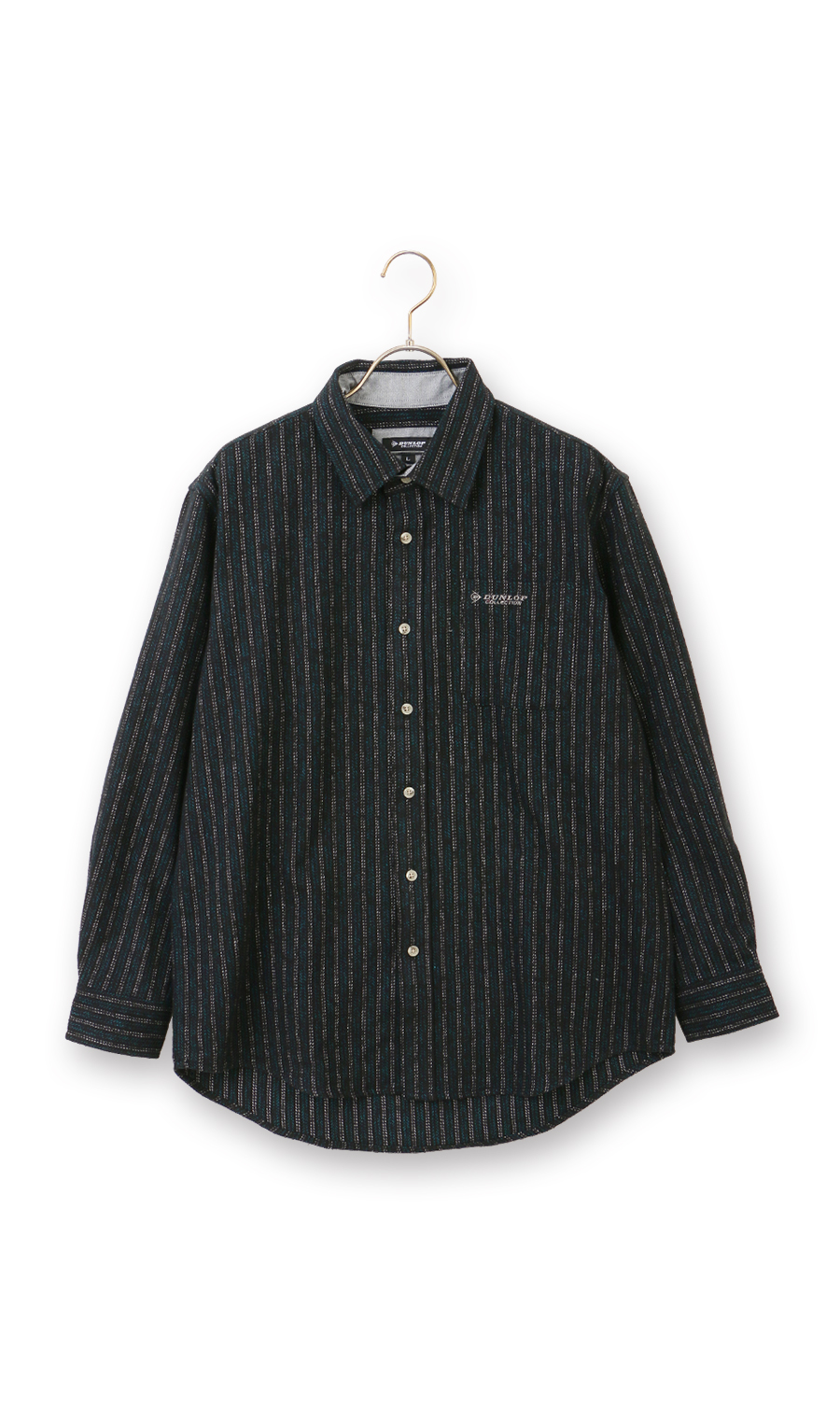 起毛ツイルレギュラーカラーシャツ ネイビー M