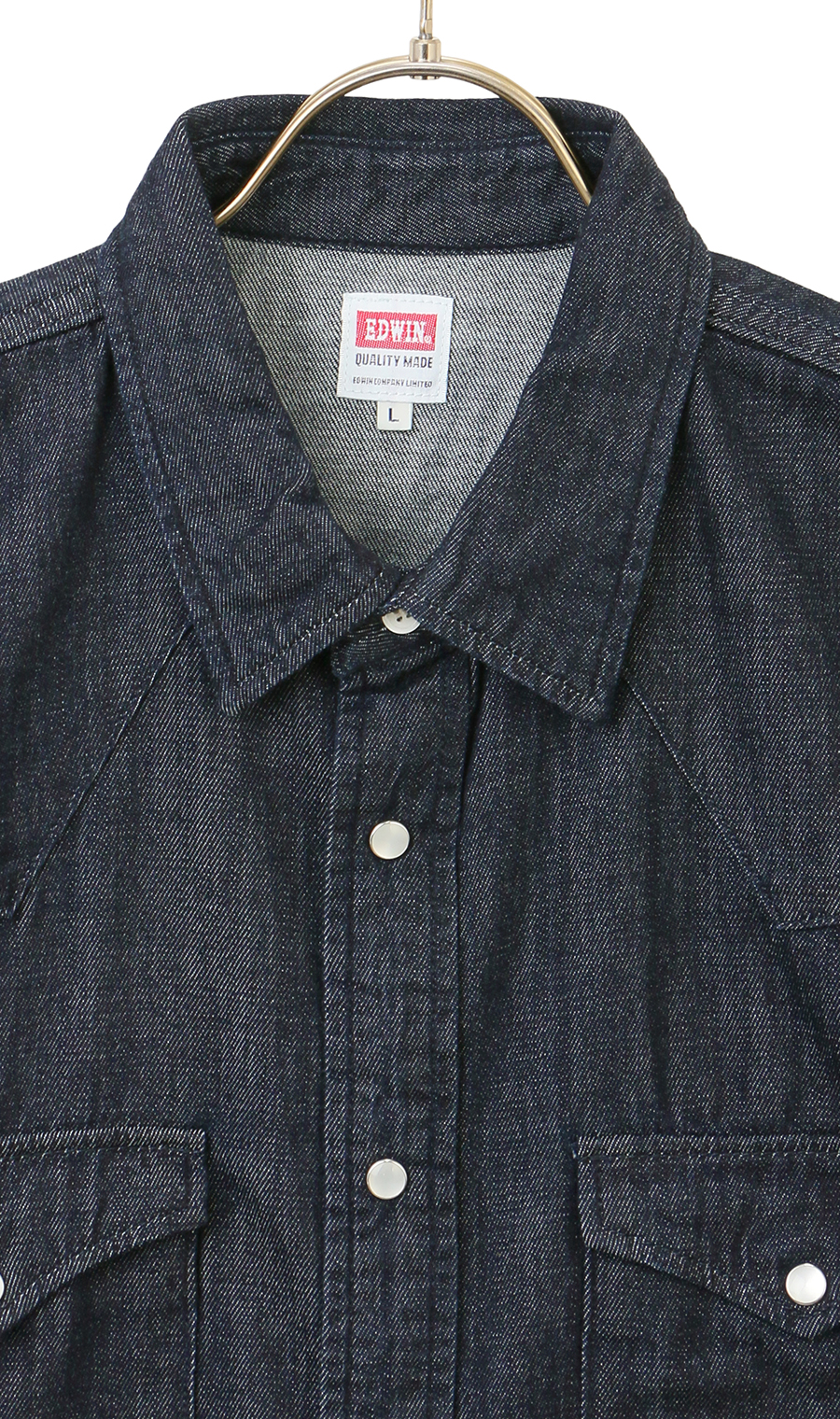 デニムウエスタンシャツ【EDWIN】 ネイビー LL