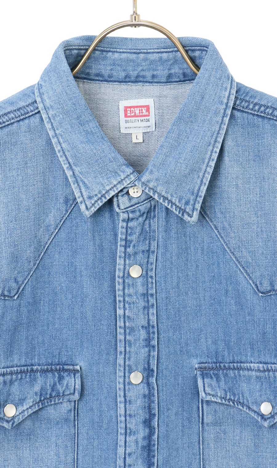 デニムウエスタンシャツ【EDWIN】 ブルー S