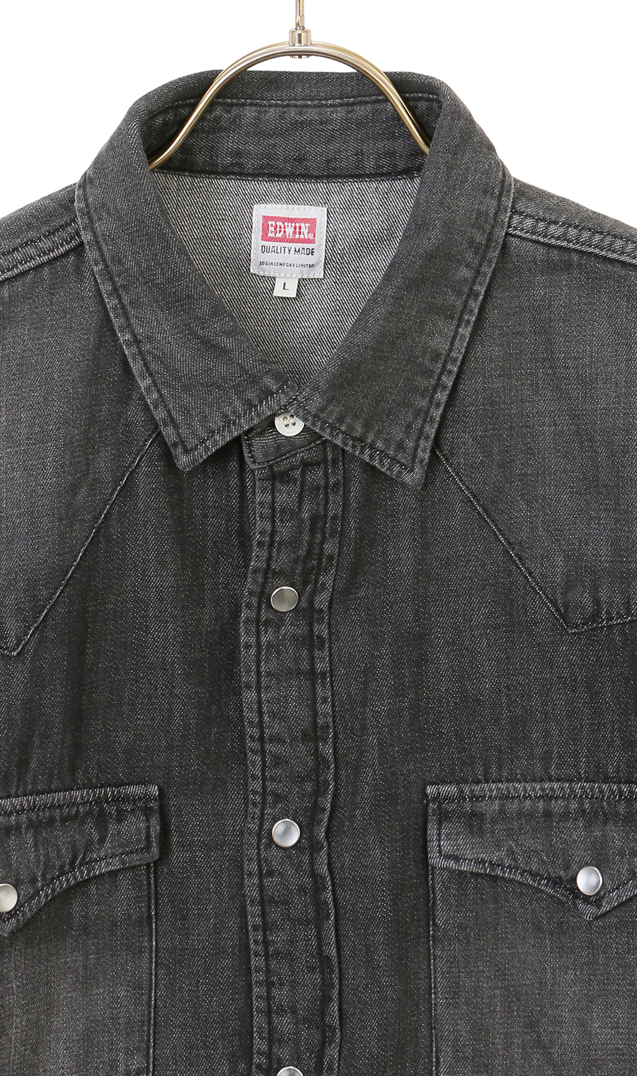 デニムウエスタンシャツ【EDWIN】 ブラック S