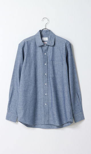 シャンブレーラウンドカラーシャツ【カイハラデニム】
