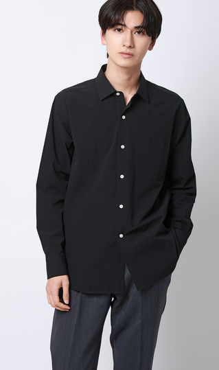 レギュラーカラーシャツ【リネン混】