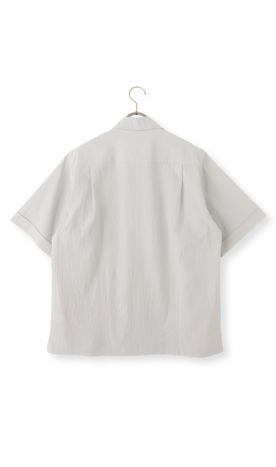 オープンカラーシャツ【半袖】【リネン混】 ライトグレー S