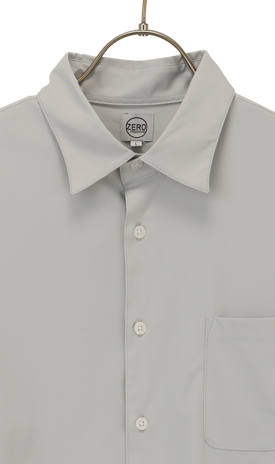ゼロプレッシャーレギュラーカラーシャツ【長袖】 ライトグレー S