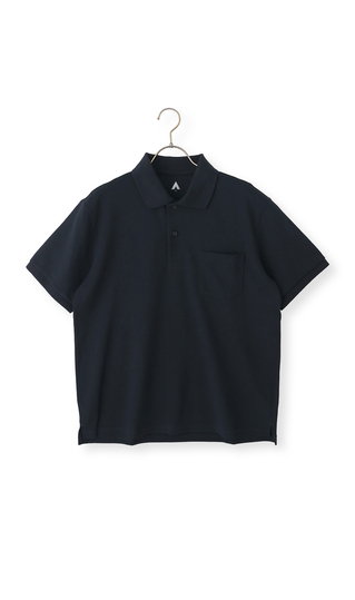 リブ襟半袖ポロシャツ