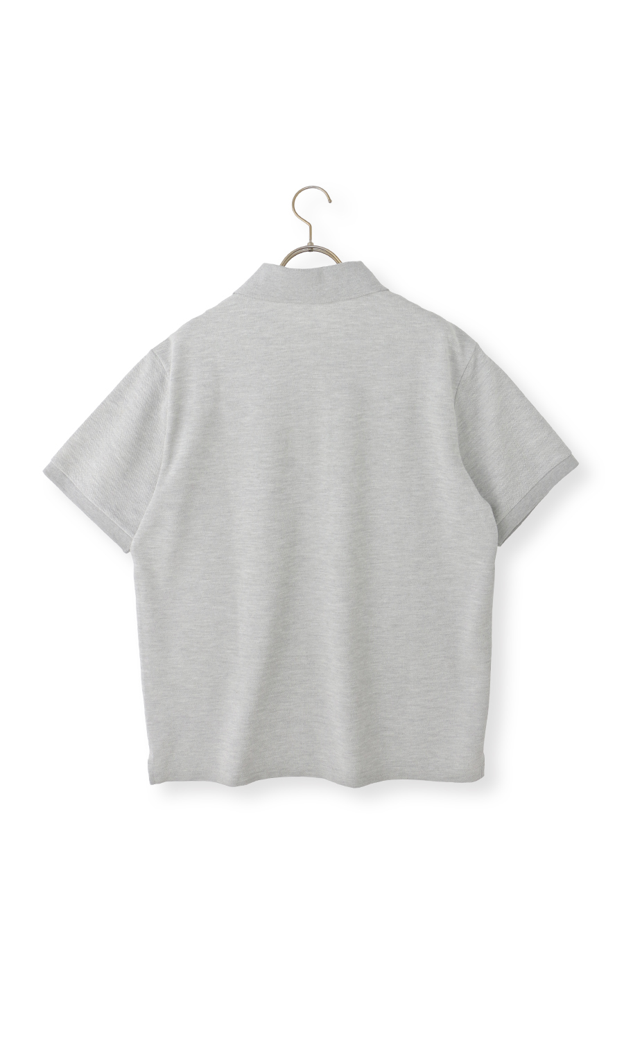 リブ襟半袖ポロシャツ ライトグレー S