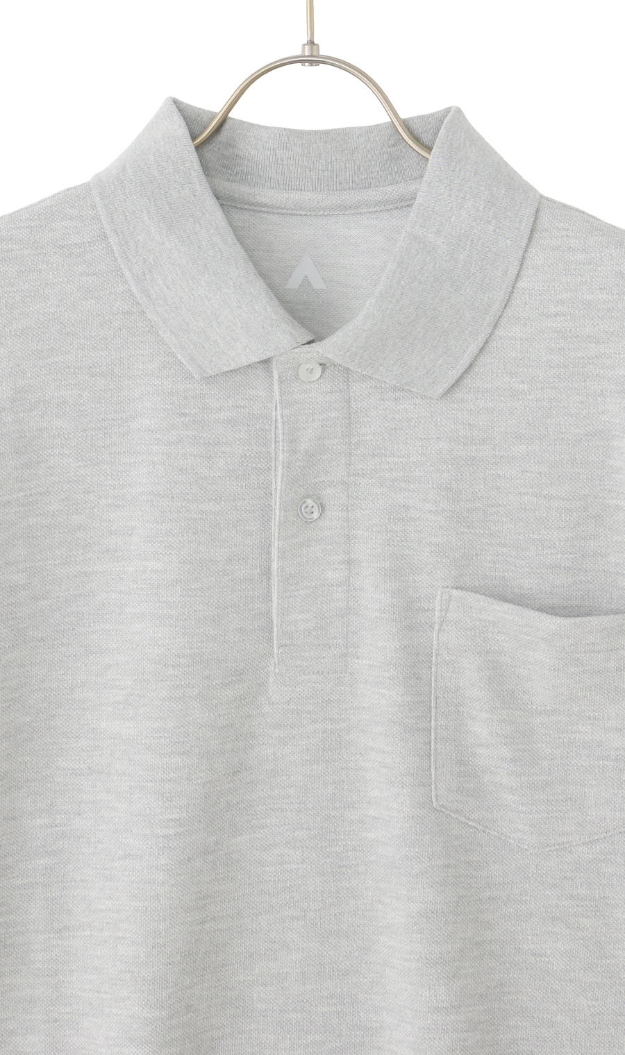 リブ襟半袖ポロシャツ ライトグレー S
