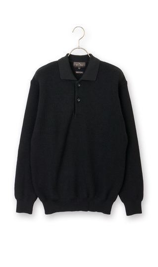 片畦ニットポロセーター