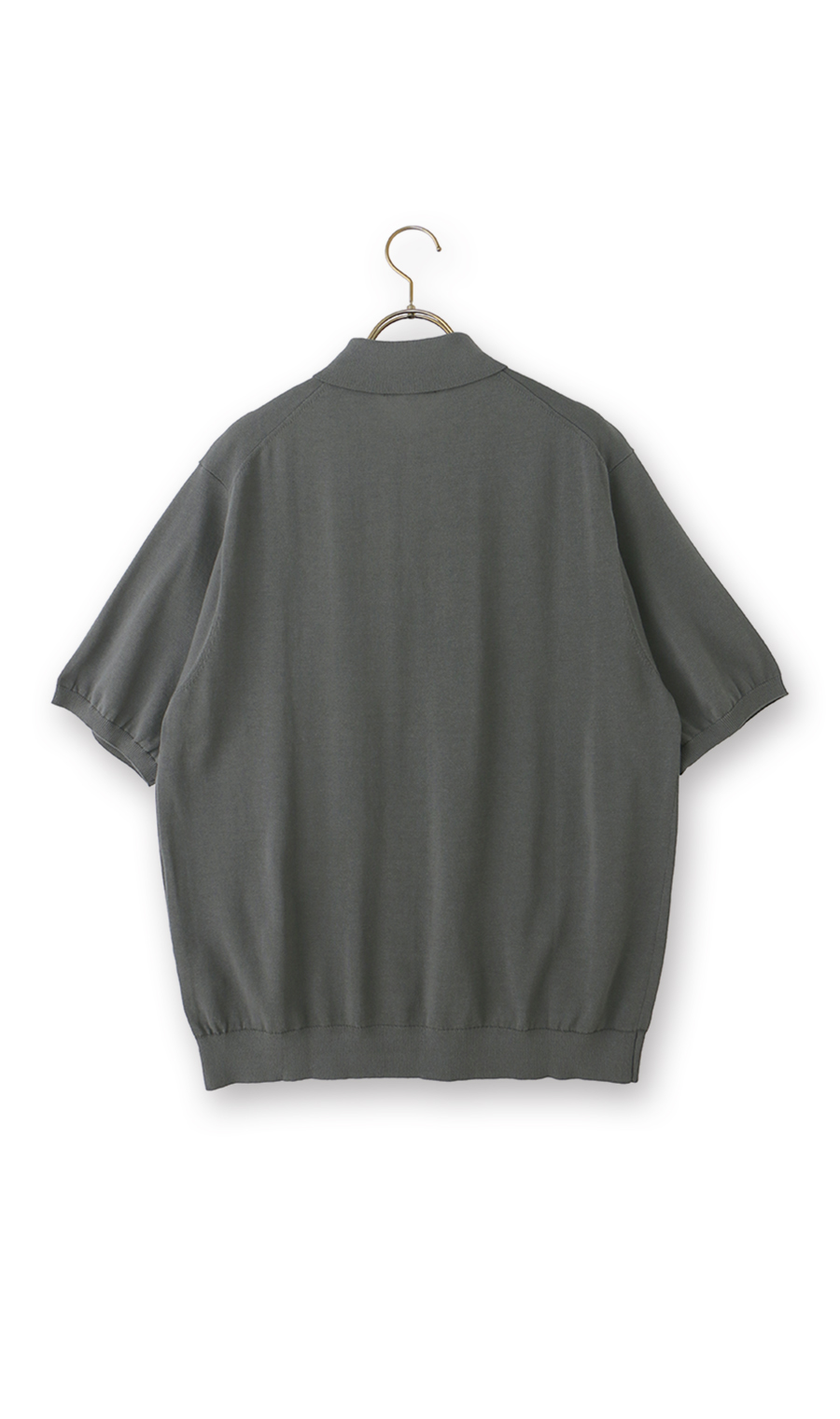 ニットポロシャツ【14G】【半袖】 グレー M