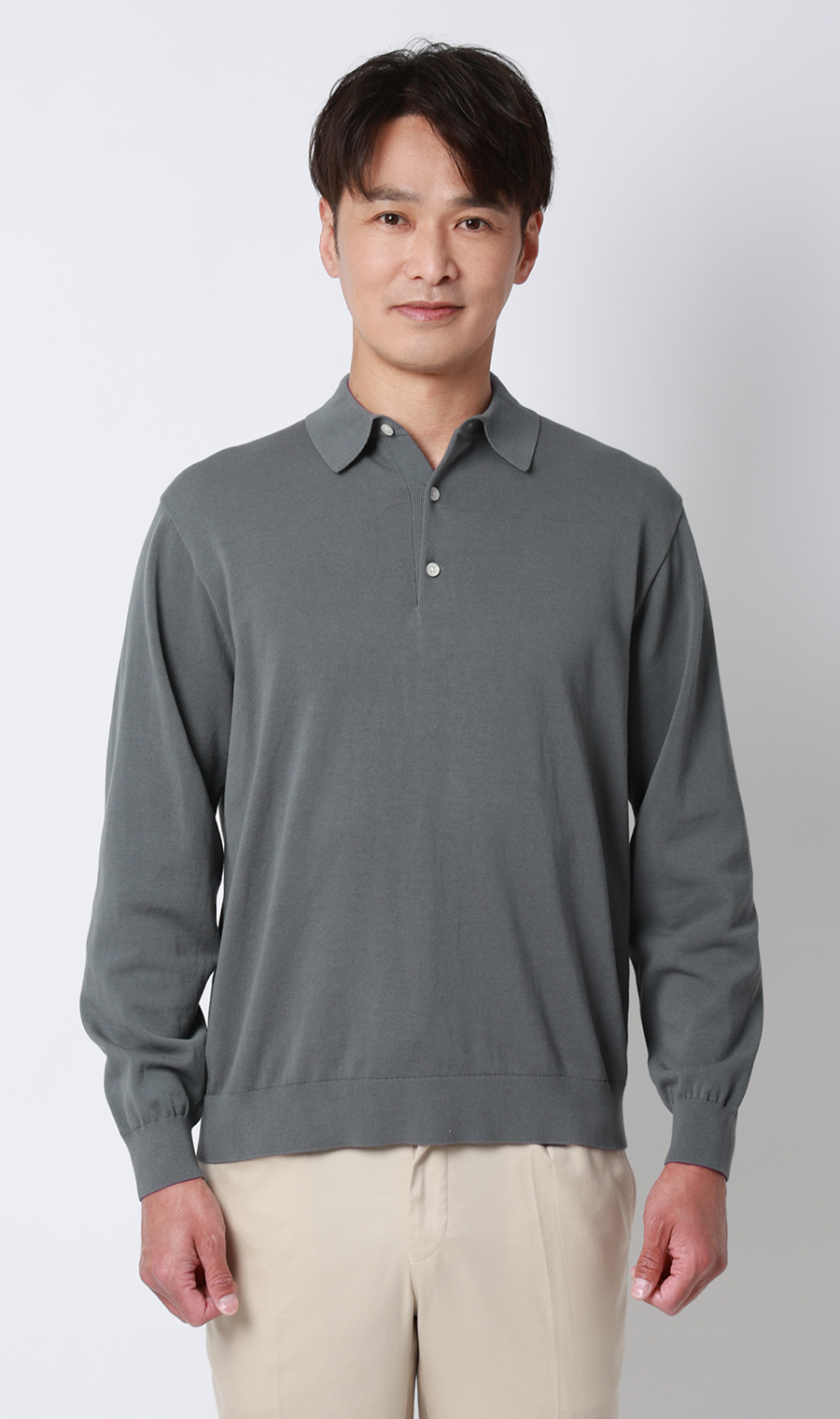 ニットポロシャツ【14G】【長袖】 (26232739-03) | Savile Row | 紳士