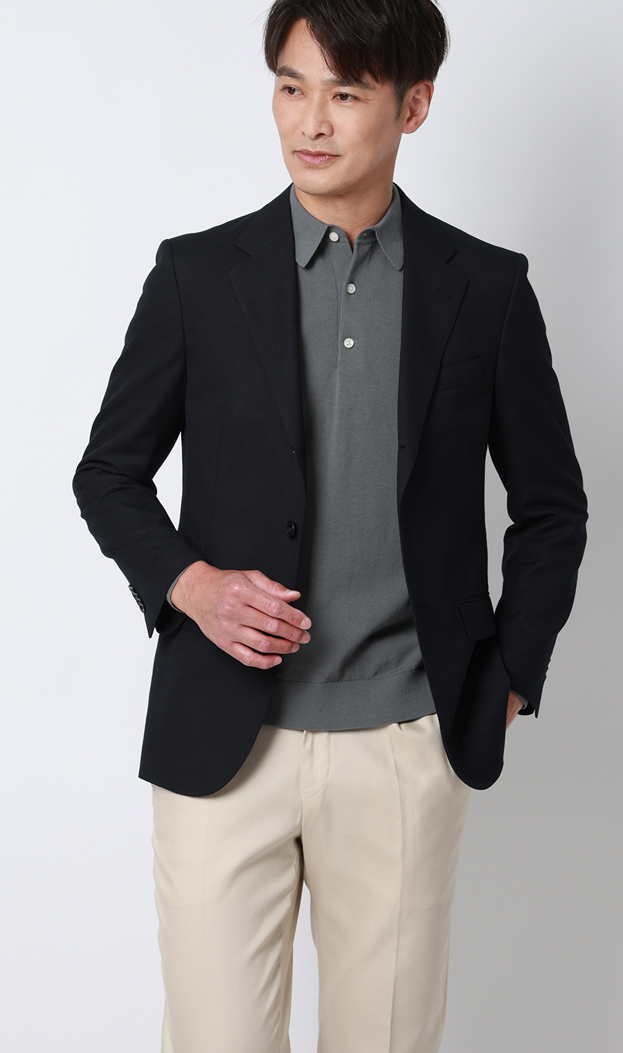 ニットポロシャツ【14G】【長袖】 (26232739-03) | Savile Row | 紳士