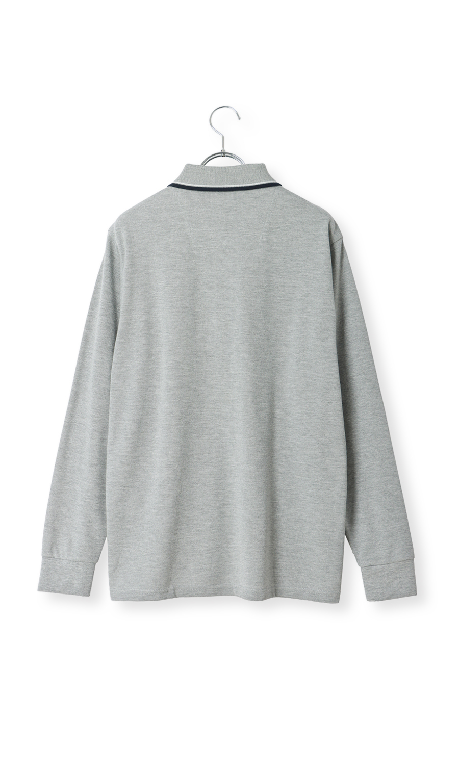 鹿の子リブ襟ポロシャツ【BEVERLY HILLS POLO CLUB】 グレー M