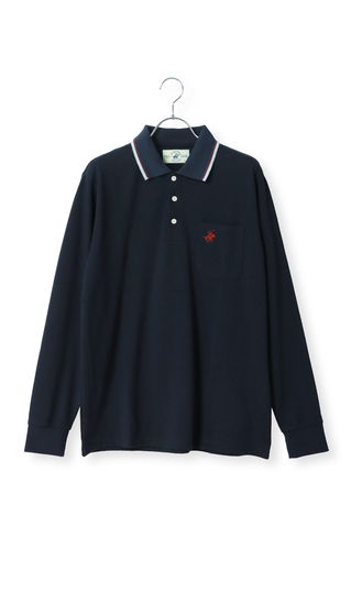 Pique ribbed collar polo shirt [BEVERLY HILLS POLO CLUB]