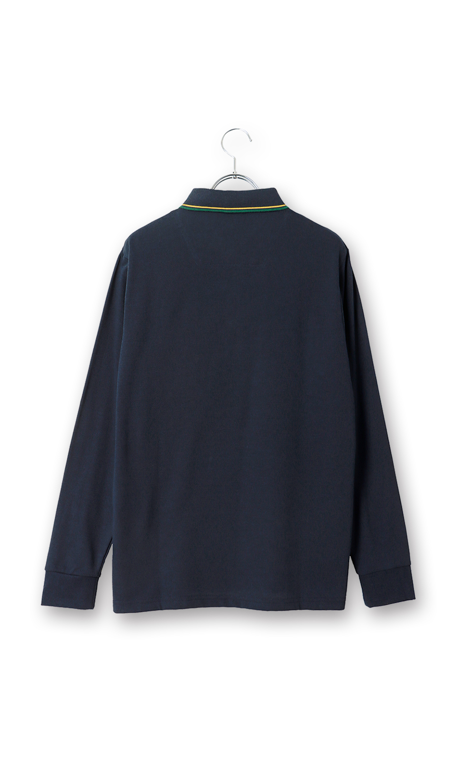 裏起毛鹿の子リブ襟ポロシャツ【BEVERLY HILLS POLO CLUB】 ネイビー M